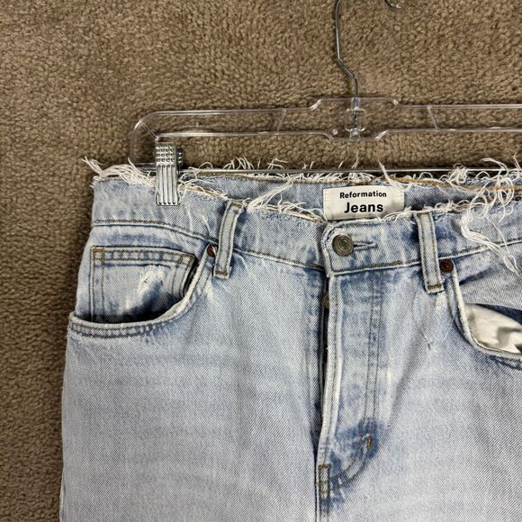 Reformation Jeans Womens 26 Casey Relaxed Mid Rise Straight Button Fly Denim - Picture 3 of 15